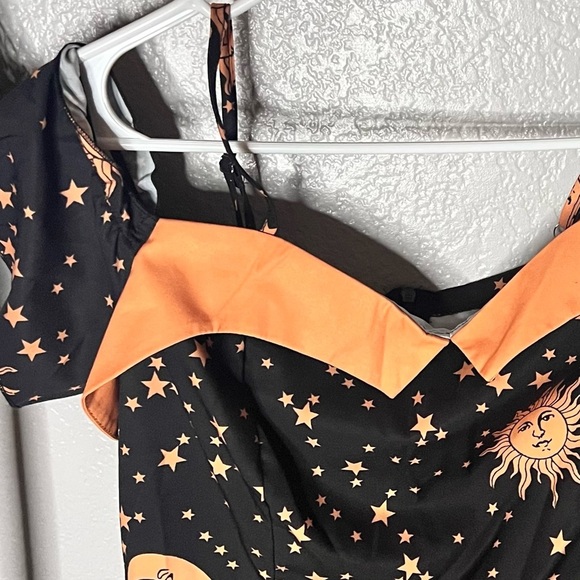 SHEIN Romwe Women's | Pinup Celestial Cold Shoulder Sweet🖤 Dress, med (6), NWOT - Picture 3 of 12